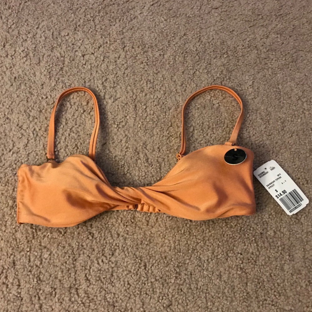 Forever 21 apricot twist front bikini top, S
